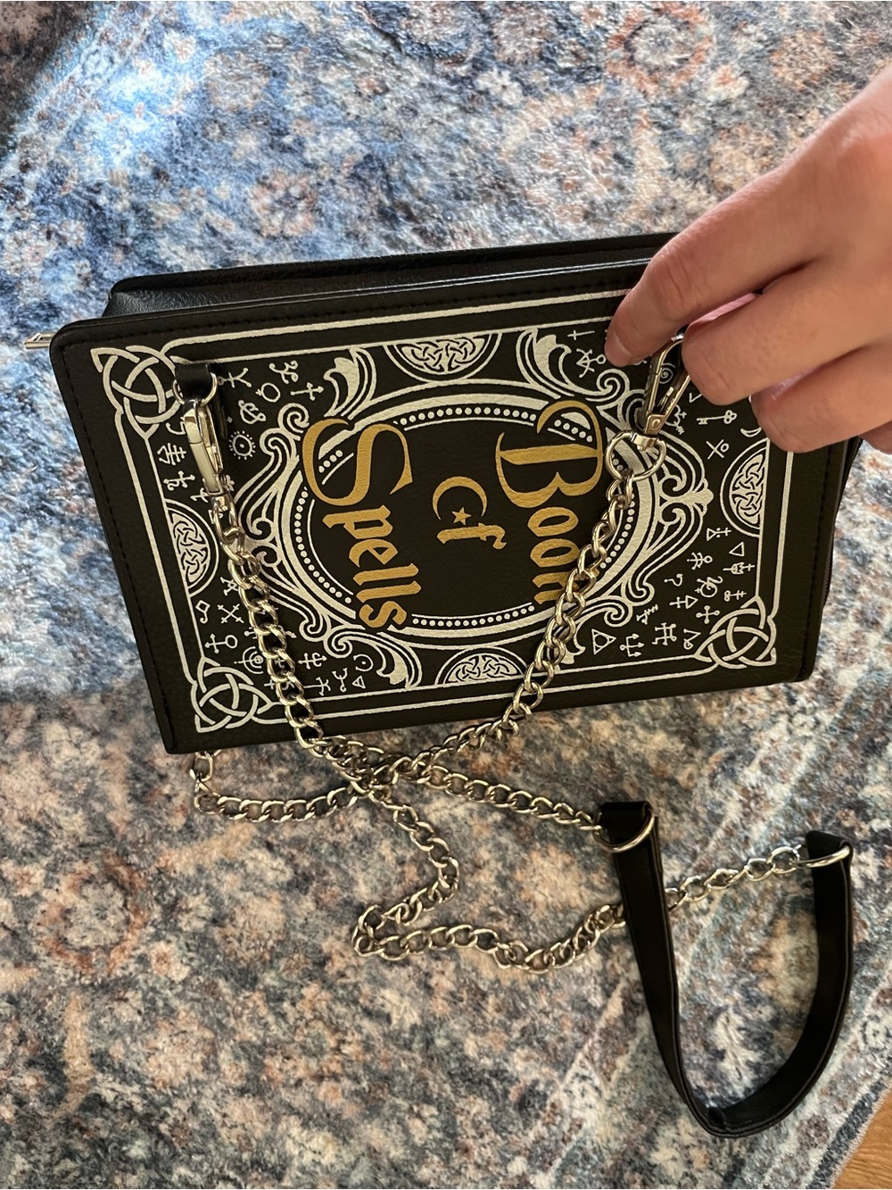 Black "Book of Spells" Chain Crossbody Bag - Picture 3 of 3